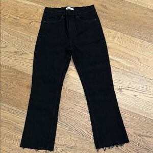 Zara Women's Cropped Ankle-Length Black Jeans